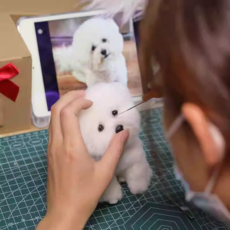 Custom wool pet sculpture