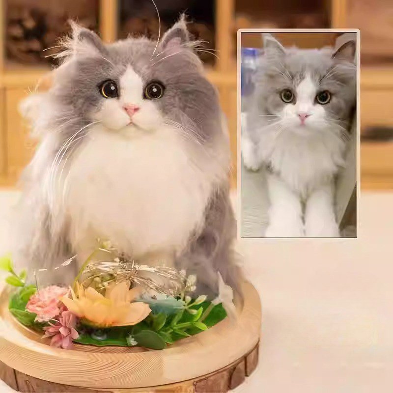 Custom wool pet sculpture