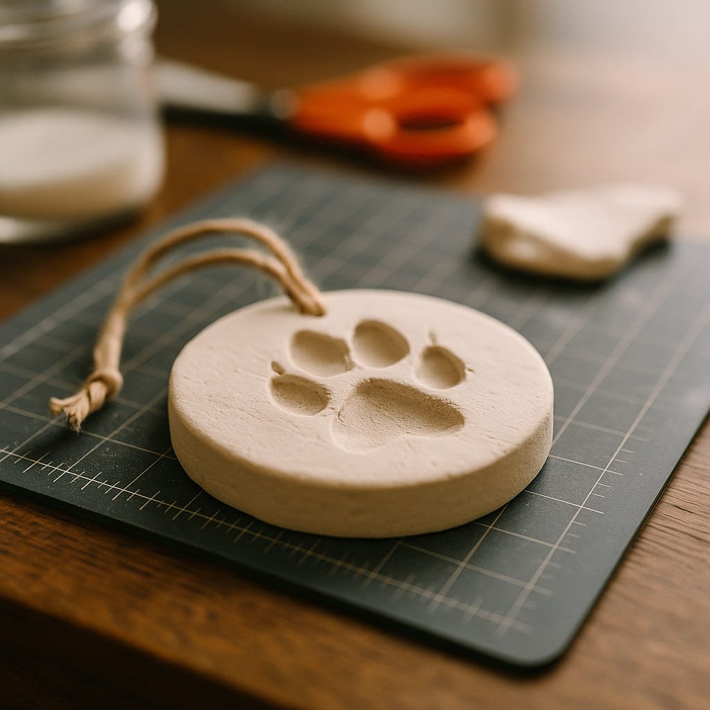 clay paw print ornament
