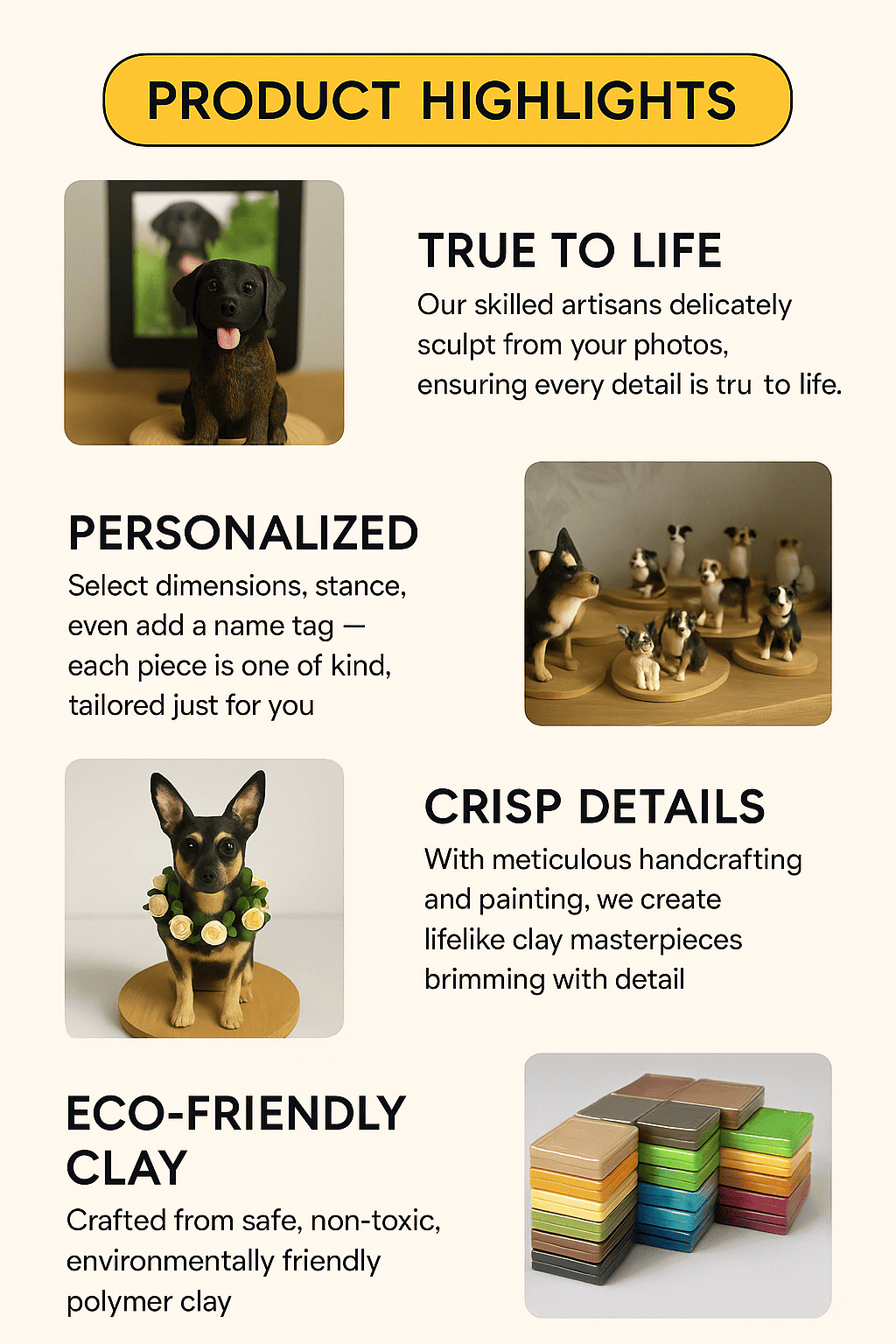 Custom sculpture highlights
