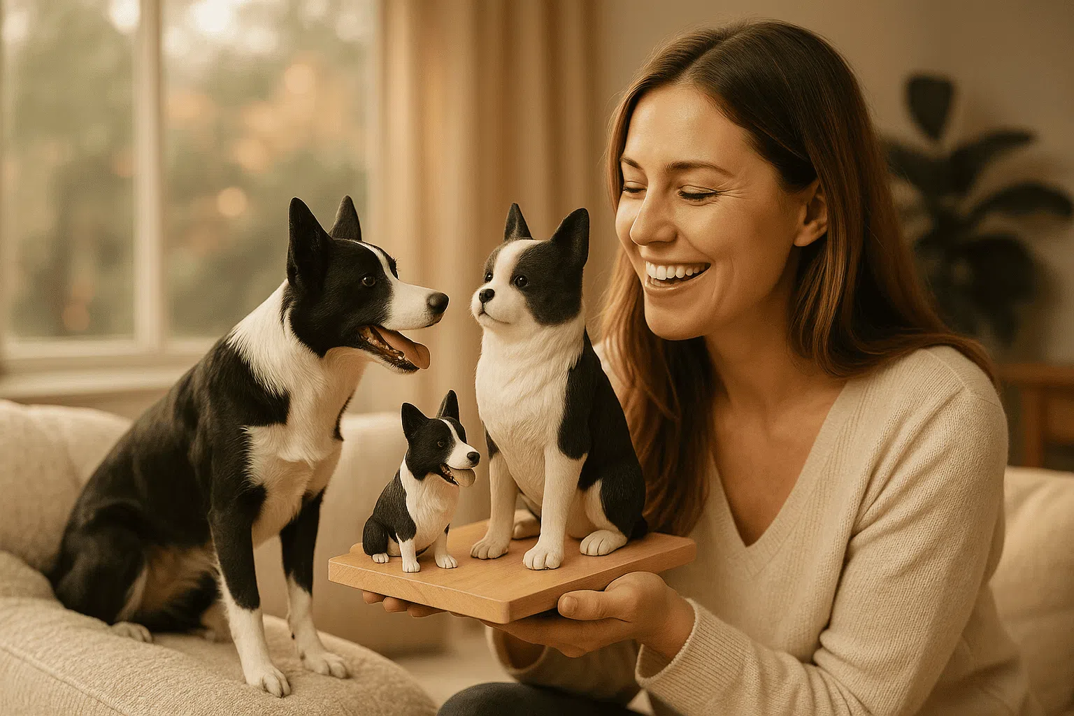 wool felt and clay portrait display