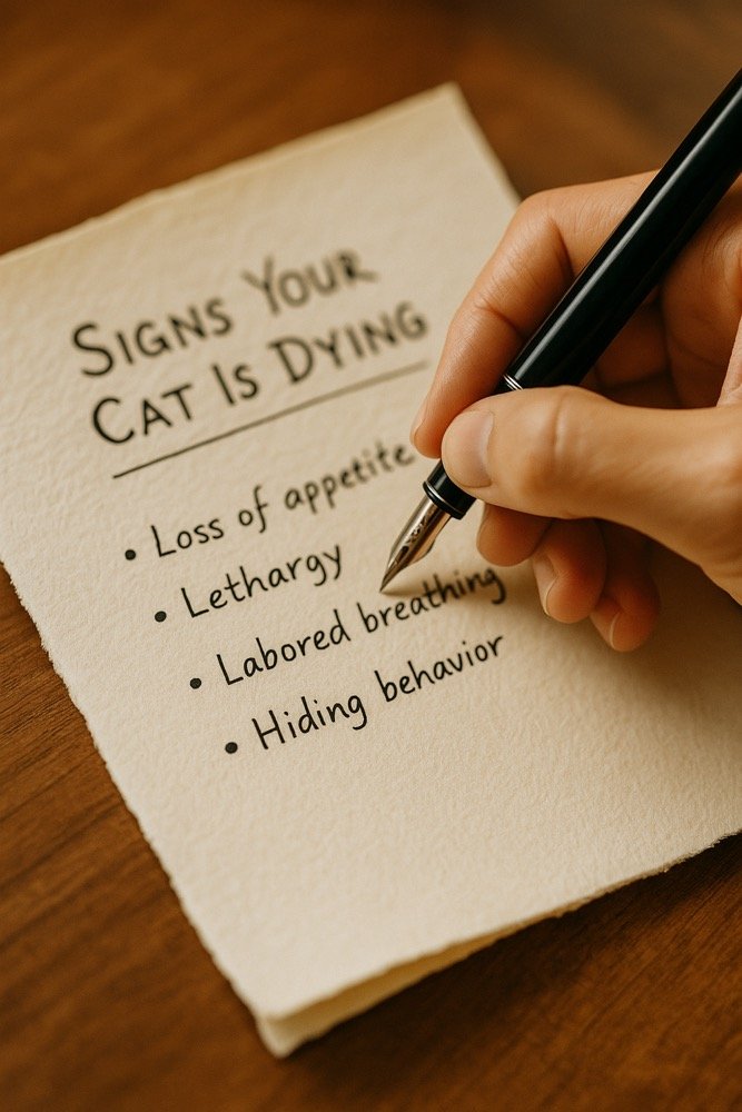 crafting signs your cat is dying
