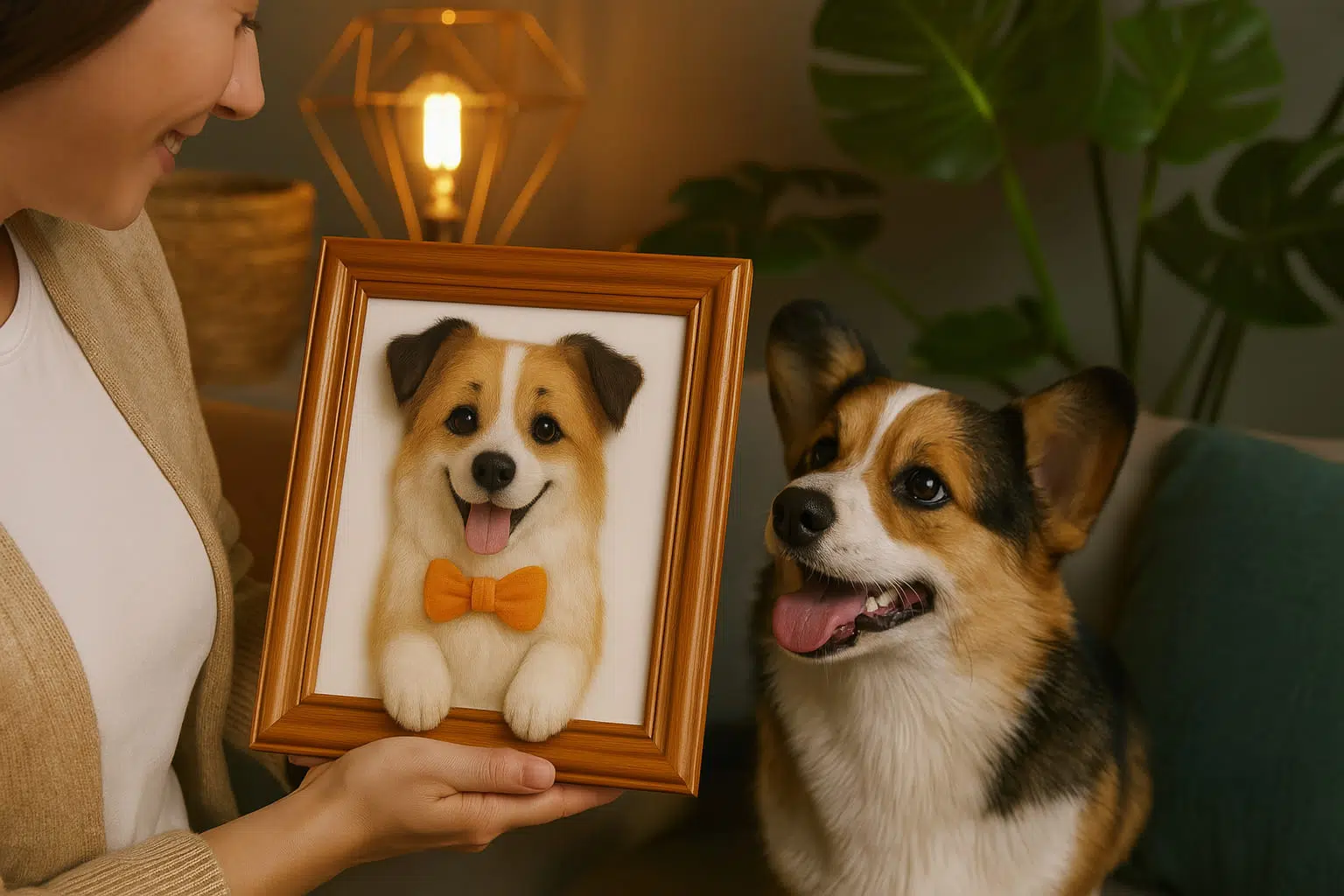 Custom Wool Felt Pet Portrait Frame
