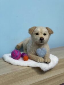 Custom wool pet sculpture