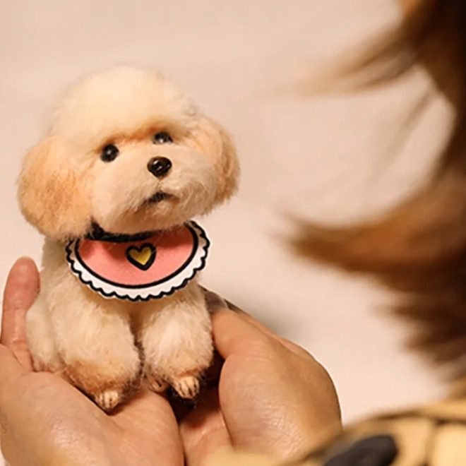 Custom wool pet sculpture