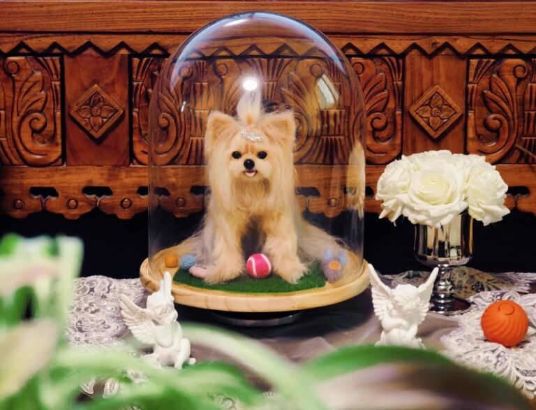 Custom wool pet sculpture