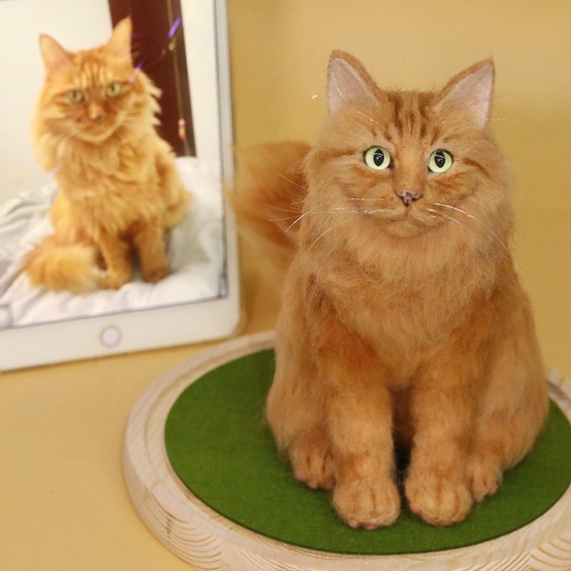 Custom wool pet sculpture