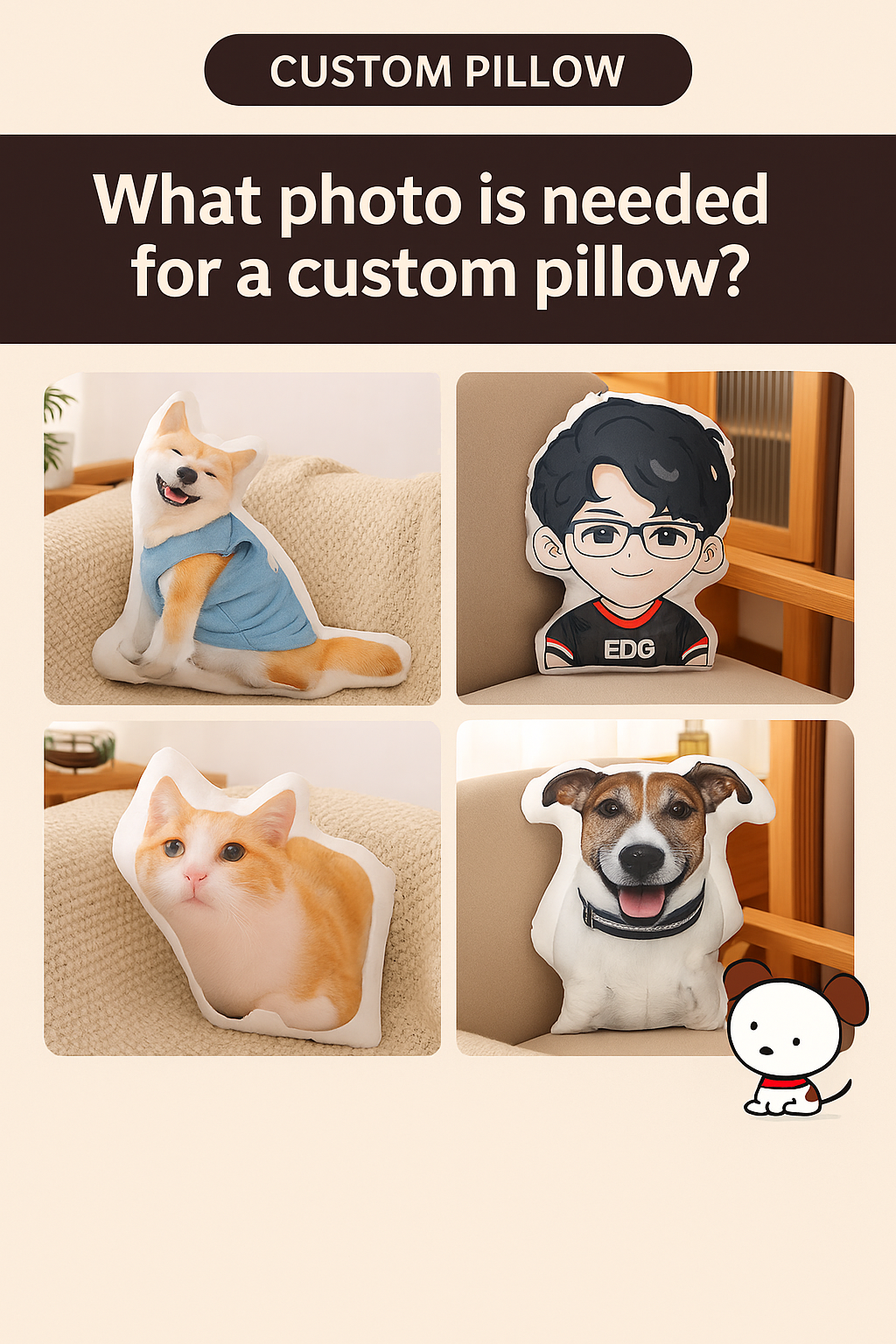 Custom Shaped Pet Pillow