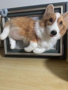 Custom Wool Felt Pet Portrait in Frame