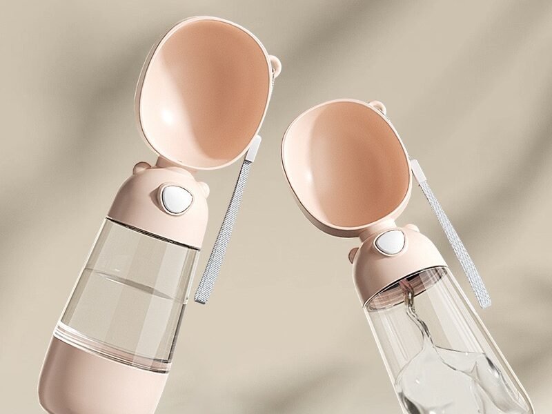 Portable Dog Water Bottle with Built-in Bowl