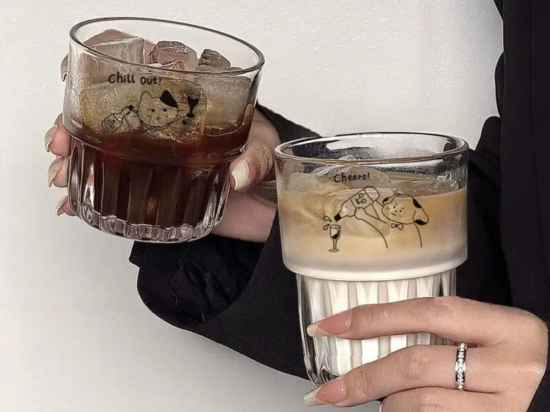 Cartoon Pet Whiskey Glass | Chill Out Dog & Cat Glass Cup for Coffee & Cocktails
