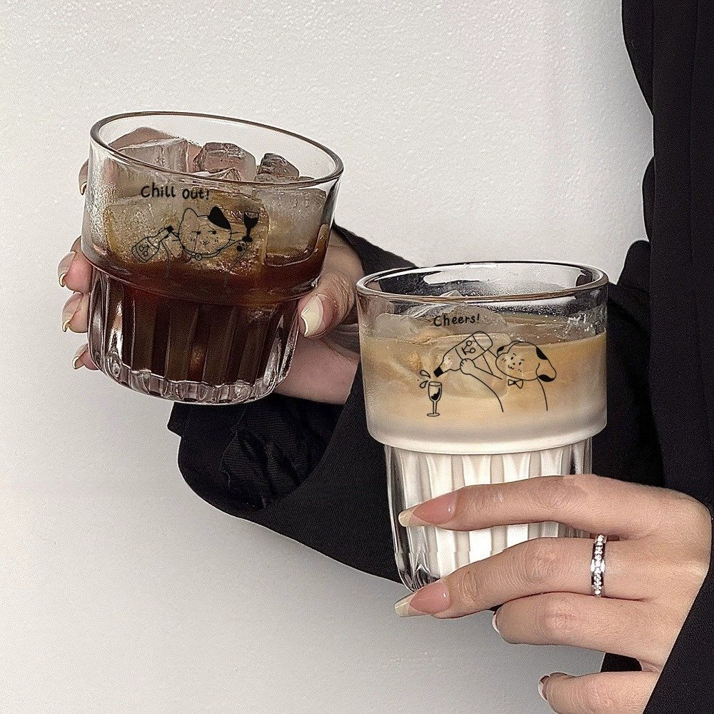 Cartoon Pet Whiskey Glass | Chill Out Dog & Cat Glass Cup for Coffee & Cocktails